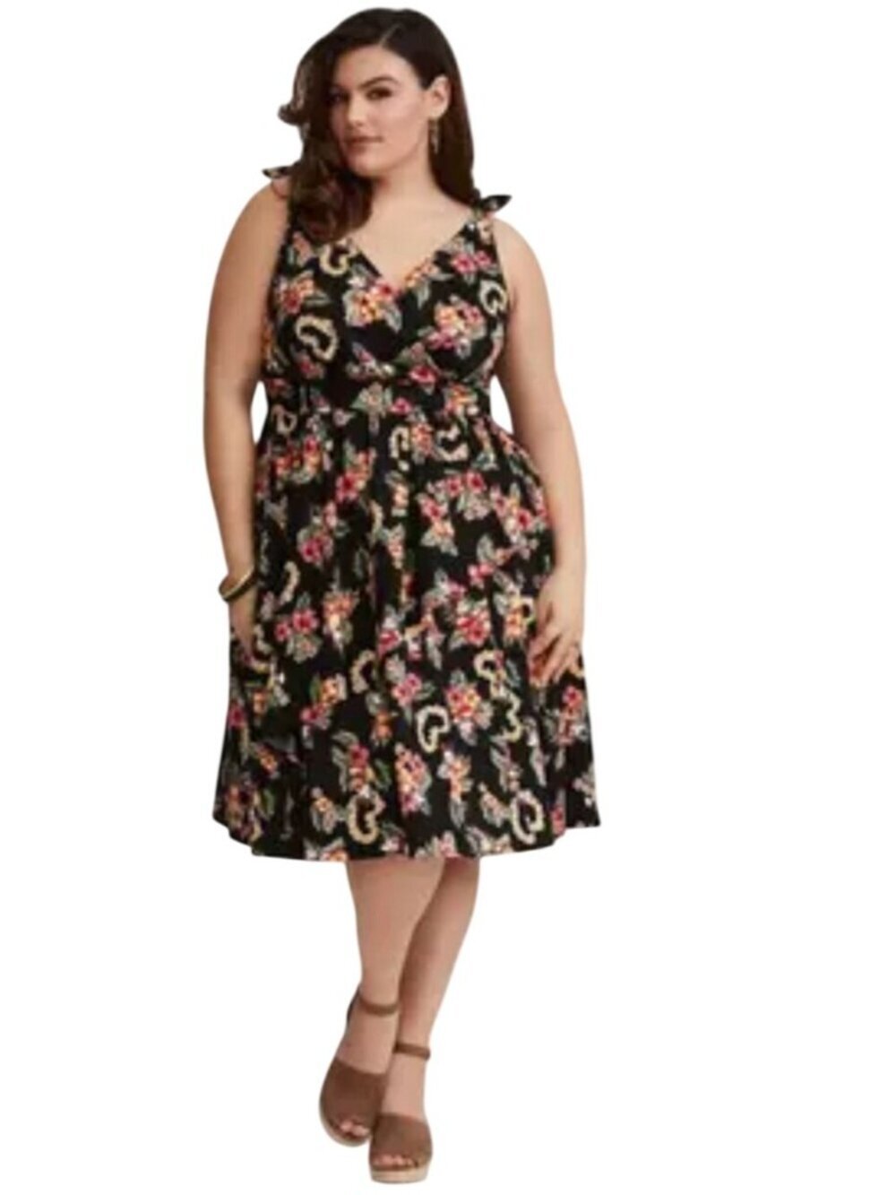 Disney X Torrid Her Universe Retro Mickey Mouse Hawaiian Faux Wrap Dress Size 14